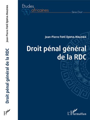 cover image of Droit pénal général de la RDC